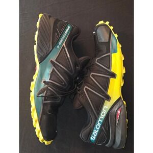 Salomon Speedcross 4 Trail Running Shoes Men's Black Yellow Athletic Sneakers